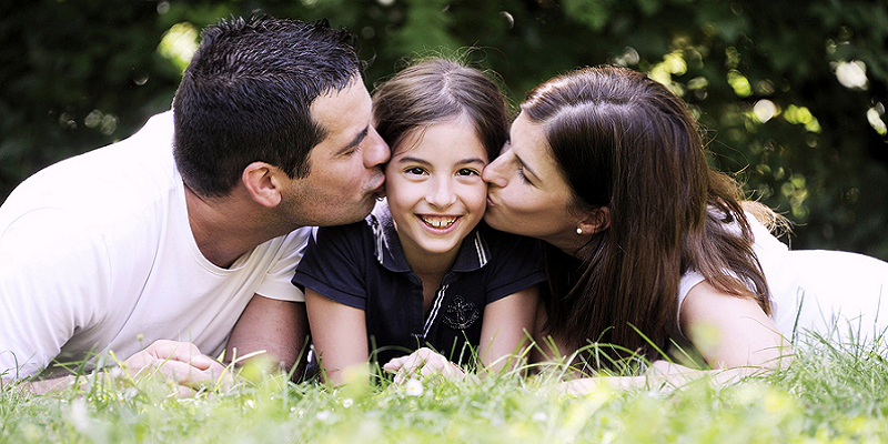 parents and child enjoying good health